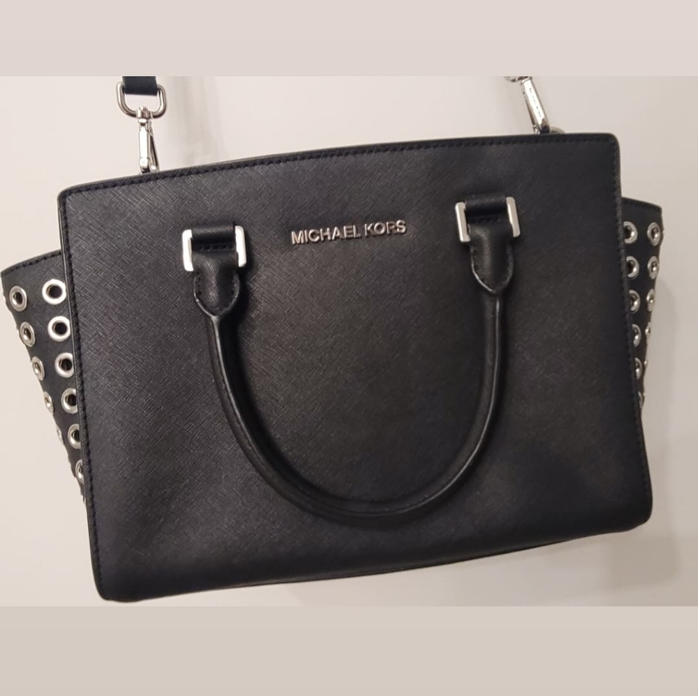 MICHAEL KORS MK Selma Saffiano Grommet Satchel